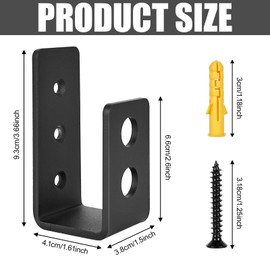 Molbory 4 Pieces U Angle Bracket Stainless Steel Door Barricade Brackets Steel U Security Door Lock U Profile Steel for Reinforced Door Locks, Brackets with Screw, 40mm Inner Width