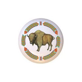American Buffalo - Southwest Southwestern - DECORATIVE Glossy CERAMIC Cupboard Cabinet PULLS Dresser Drawer KNOBS