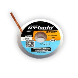 WELSOLO Desolder Desoldering Braid Wick Wire Mop Solder Sucker Fluxed Remover (Width 3.5mm)
