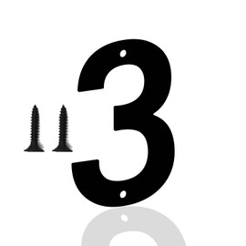 Metal Door Numbers, Metal Letters, Black House Address Letter, Metal Outdoor Mailbox Numbers, Modern Metal Numbers Letters for Homes, Apartments, Outside, Farm (3 Inches,3)