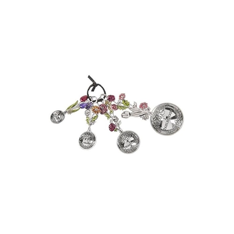 4 Piece Measuring Spoons Set, Colorful Flower Bouquet (ER41083)