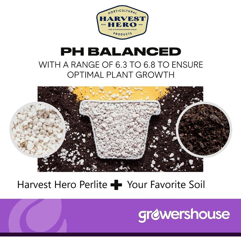Harvest Hero 12qt Organic Perlite for Plants, Perlite for Gardening