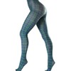 Malka Chic Green Plaid Patterned Opaque Tights For Women