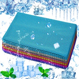 SYIGICE 12 Pack Cooling Towels, 32 x 12 Inch Microfiber Ice Towels, Soft and Breathable Neck and Face Cooling Towels, Sweat Towels for Yoga, Running, Gym, Workout, Outdoor Exercise, Multicolour
