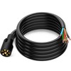 WOLFWILL 7 Pin Trailer Wire Plug, 10ft 7 Way Trailer