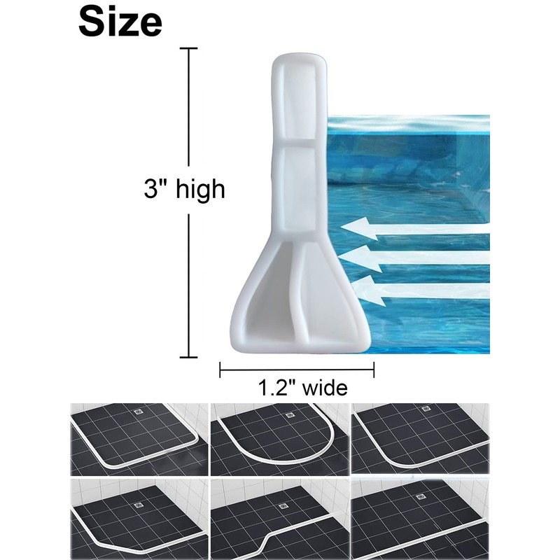 3" High Shower Water Splash Guard 39 Inch Collapsible Shower