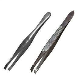 Tweezers Set | Set of Straight and Oblique Eyebrow Tweezers | Fine Tweezers for Eyelash Extension, Hair Removal and Other Aesthetic Applications | EUROXANTY Cosmetic Accessories