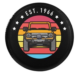 Compatible with Ford Bronco Spare Tire Cover, Digitally Printed Custom Car Pattern, Protects from Mud and Dust, UV and Water Resistant, Fits Multiple Ford Bronco Models (Car 1)