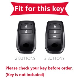 KUNIO Car Key Fob Cover fit for Toyota Yaris Cross Yaris Hybrid Rav4 Aygo CHR Prius Land Cruiser 200 Crown key fob cover Metal Key Cover Key Holder Key Case Key Chain A Black