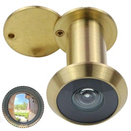 Earl Diamond - Peep Holes for Door, Solid Brass 200-Degree Door Viewer Peephole with Heavy Duty Rotating Privacy Cover for 1-3/8" to 2-1/6" Doors for Home Office Hotel, Satin Gold