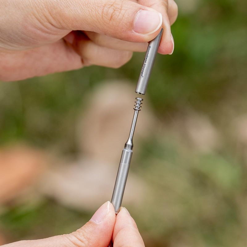 Boundless Voyage チタン つまようじ 爪楊枝 耳かき スパイラル型 2WAY 携帯用 便利