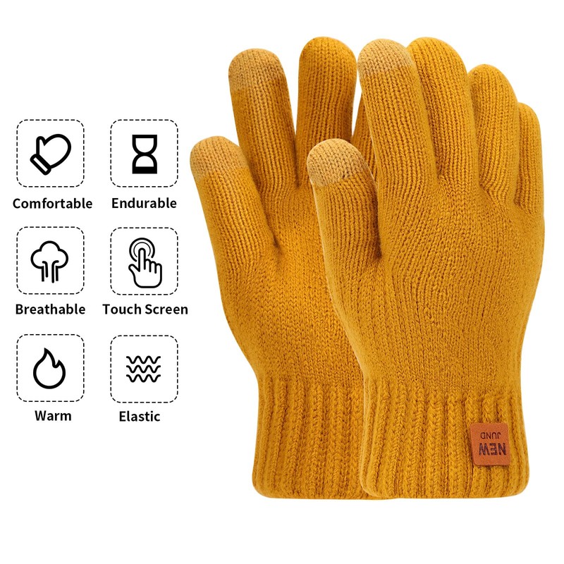 Women's Winter Warm Thermal Touch Screen Gloves Women Soft Cable
