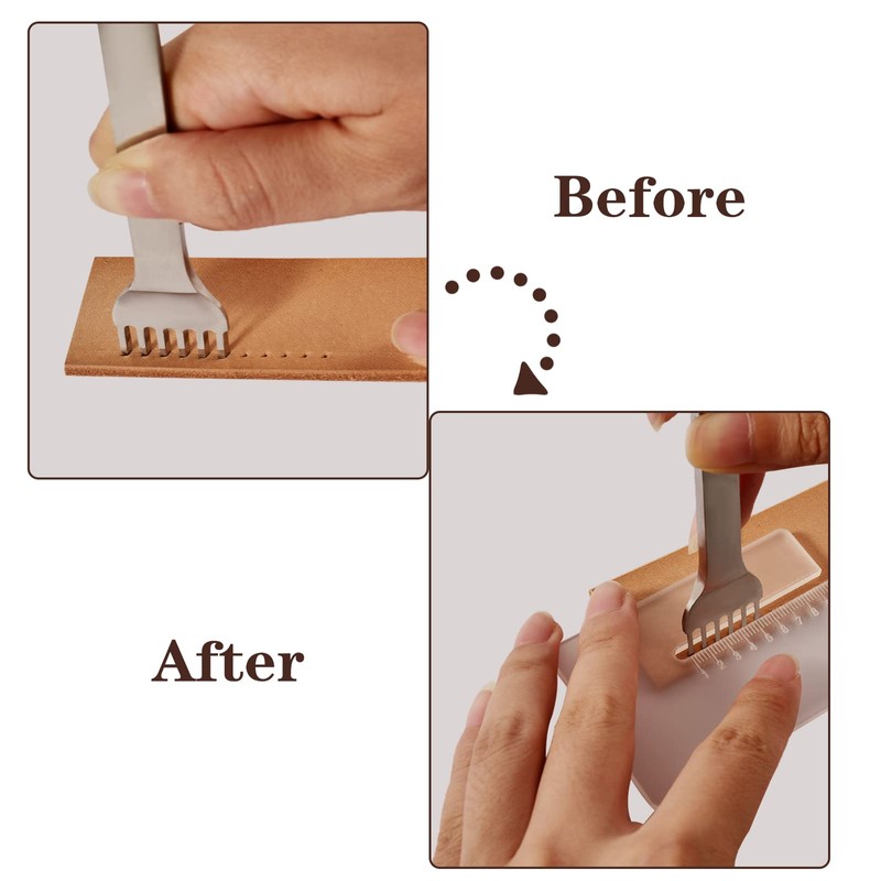 Esamero Leathercraft Punching Tools,Leather Stitching Aid Plate,Diamond Lacing Chisel Pricking