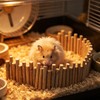 GGFOXLEW 11.8in Wooden Hamster Fence, Flexible Hamster Bridge, Chewable Hamsters