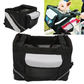 Bike Basket for Dogs, Dog Bike Bag Carrier, Dog Bike Handlebar Basket Front, Folding Detachable Quick Release Easy Install, 15x11x9.8 Inch Oxford Cloth for Small Medium Dogs