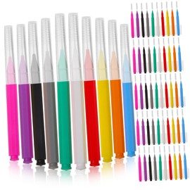 Healeved 100Pcs Interdental Brushes for Braces Portable Cleaning Tools for Teeth Gaps Easy to Use Convenient for Travel Improves Oral Hygiene Suitable for All Ages