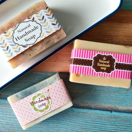 WRAPWAVE Handmade Soap Wrapping Paper & Sleeves, Perfect for DIY Soap Packaging, 100 Sheets, 1.18x 8.27INCH