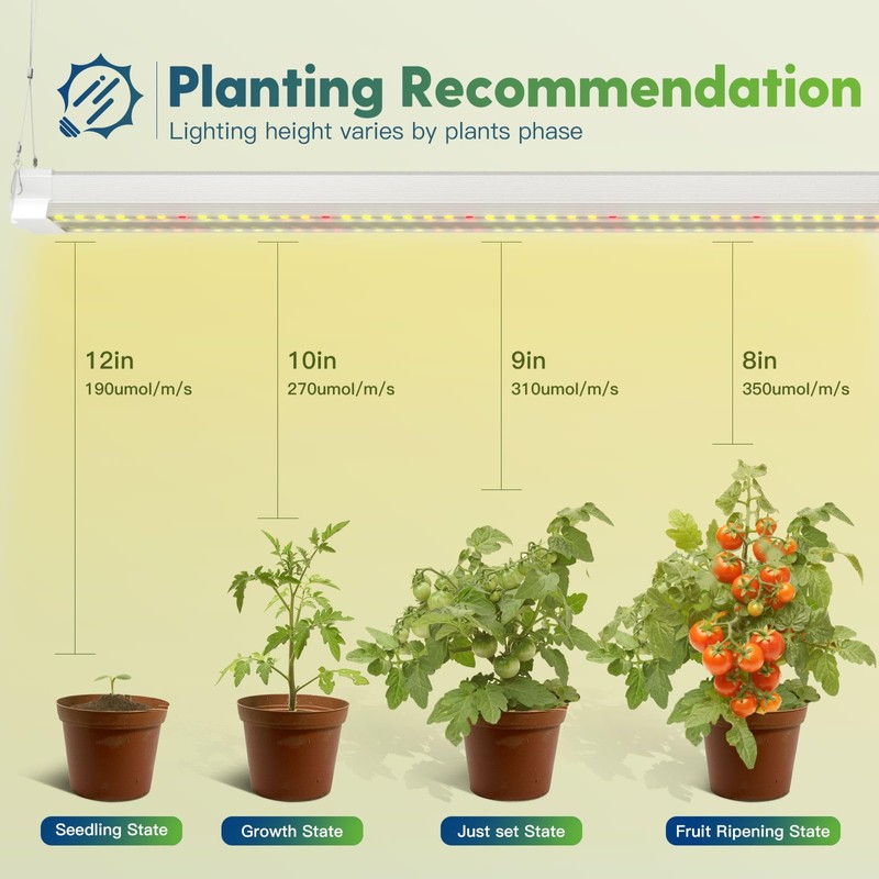 FREELICHT 2 Pack 4FT LED Grow Light, 40W (250W Equivalent),