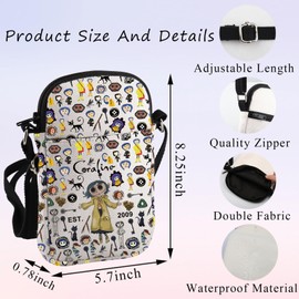 PLITI Coraline Gift Coraline Fans Gift The Secret Door Inspired Gift Coraline Est. 2009 Horror Movie Crossbody Bag, Est. 2009 Zcbagu
