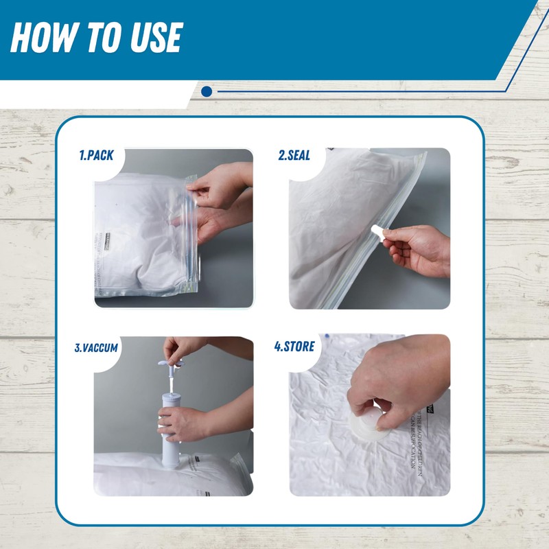 Vacuum Storage Bags for Clothes (Combo Pack of 6)