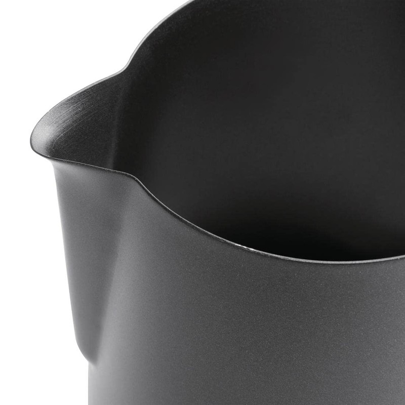 Olympia Stainless Steel Non-Stick Milk Jug, Black, 340 ml Capacity