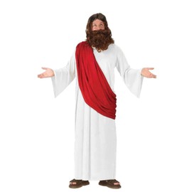 The Dragons Den Adults Jesus Christ Robes & Sash Religious Christmas Easter World Book Day Fancy Dress Costume [L-XL]
