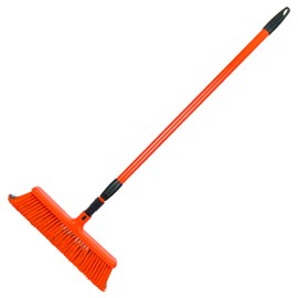 Tiger Jaw TJB2 Bigger Wider Sweeper Raker Tool is a Multipurpose Adjustable Handle All-In-One Broom And Rake designed with 15.75 inches of curved bristles to push like a push broom or pull like a rake