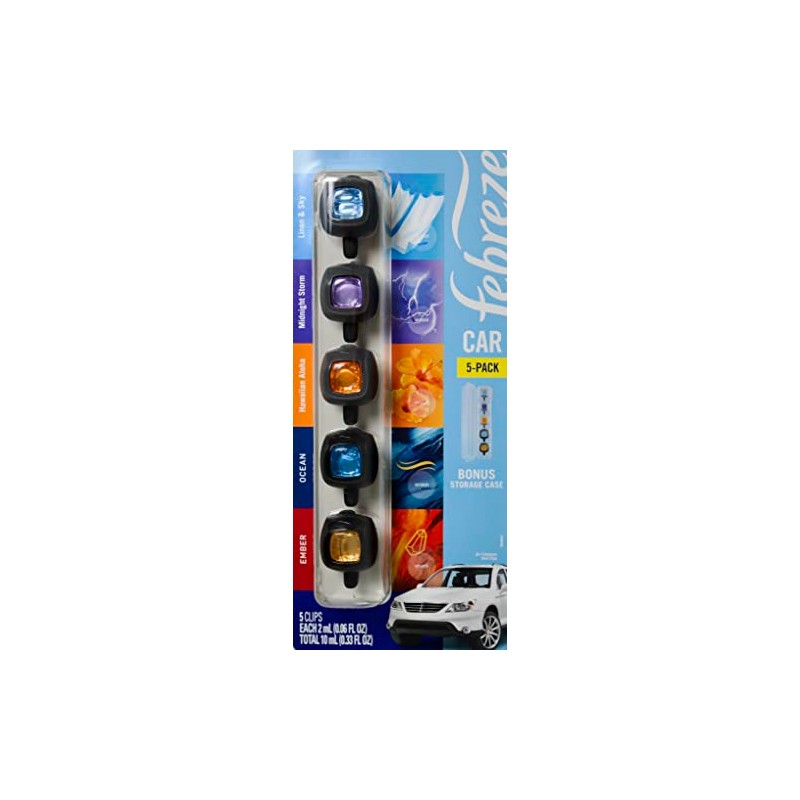 Febreze Mixed Scents Air Freshener, 5 Car Vent Clips, 5