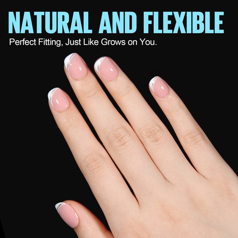 TOMICCA Extra Short Oval Nail Tips - 450Pcs Acrylic Nail