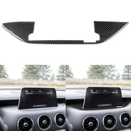 NVCNX Real Premium Carbon Fiber Accessories Compatible with KIA Stinger GT 2018-2021 2019 2020 Car Navigation Panel Trim Dash Cover Decal Decoration Interior Trim Sticker Black - A