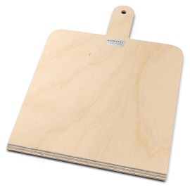 AUPROTEC Danny Wooden Pizza Shovel Pizza Board Birch Polished Set of 2 Size M 26 x 26 cm