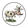 Homemade 48  OLD COW.  ENVELOPE SEALS LABELS STICKERS 1.2" ROUND