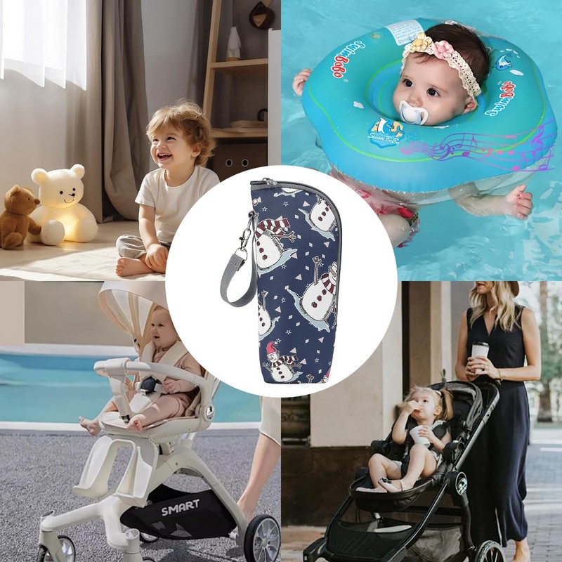 Huipalon Insulated Baby Bottle Bag, Christmas Baby Bottle Bag with