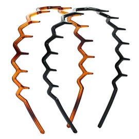 2pcs Toothed Hair Hoop Toothed Headband, Tooth Comb Hairband Wavy Zigzag Headband Plastic Hair Hoops Zigzag Hair Band for Women Girls Fashion Hair Hoop