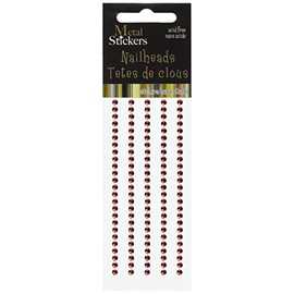 MARK RICHARDS Metal Stickers Nailheads 3mm Round 125/Pkg-Red