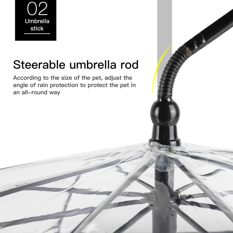 Clear Pet Umbrella Dog Rainy Day Dog Leash With C