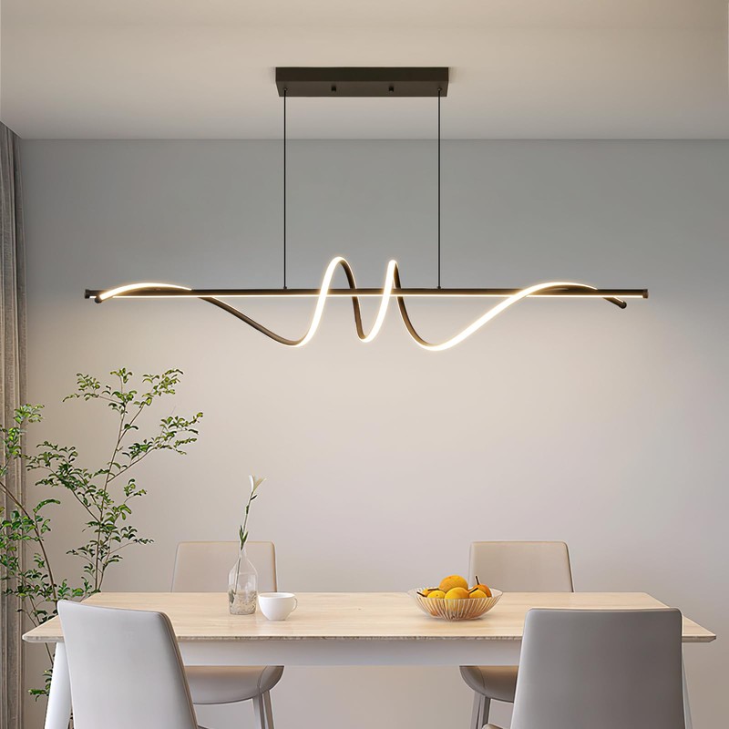 Modern LED Chandelier Light, 47IN Pendant Light Fixtures Dimmable with