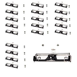 TUKA-i-AKUT 20 pcs Clipboard Clips Mountable with Pen Holder, with Rubber Grip and Hanging Hole, Spring Loaded Surface Mount Handle, Hardboard Clips, Pack of 20, TKD8501