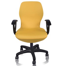 Deisy Dee Computer Office Chair Covers Pure Color Universal Chair Cover Stretch Rotating Chair Slipcovers Cover ONLY Chair Covers C098 (Yellow)