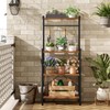 HOOBRO Kitchen Bakers Rack with Storage, 4 Tiers Coffee Bar