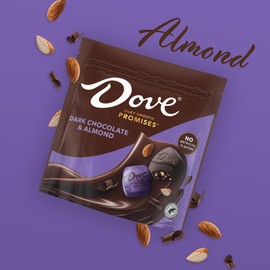 DOVE PROMISES Dark Chocolate & Almond Candy, 6.74 oz Bag (Pack of 8)