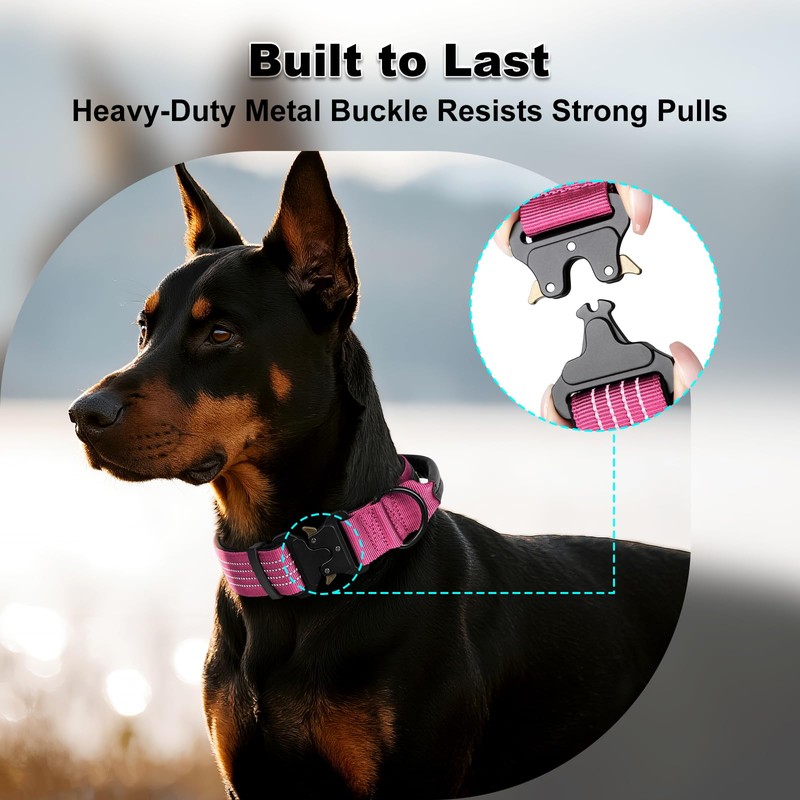 Plutus Pet Tactical Dog Collar with Tracker Pocket for AirTag,