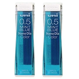 Mitsubishi Pencil Uni Nano Diamond Color Lead 0.5mm Mint Blue Set of 2