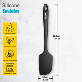 3 Pack Large Silicone Spatula for Kitchen,600°F Heat resistant Rubber Spatulas for Baking,Cooking, Scraping,and Mixing,Non Stick Kitchen Utensils, BPA Free, 11.2 IN, Black