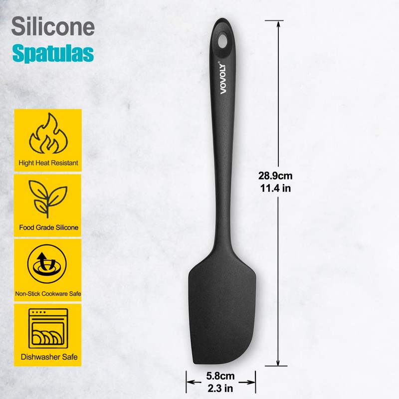 3 Pack Large Silicone Spatula for Kitchen,600°F Heat resistant Rubber