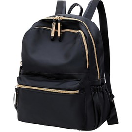 Retoo Women's Small Backpack, Elegant City Backpack for Women and Girls, with Adjustable Straps Made of Imitation Leather, Daypack for Work, School & Travel, Robust Design, Black, 34 x 26 x 13 cm