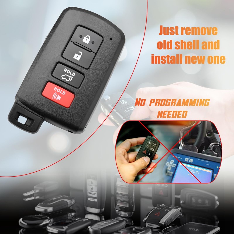 Sianxaido 89904-06140 Key Fob Shell Case Compatible with Sequoia 2019-2020