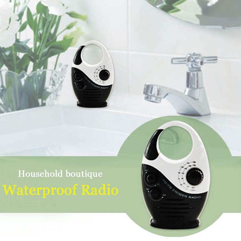 Shower Radios, AM/FM Mini Shower Radio with Top Handle, Waterproof