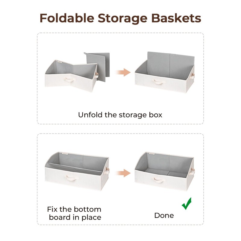 StorageWorks Closet Storage Bins, Trapezoid Organizer Box for Shelves, Fabric