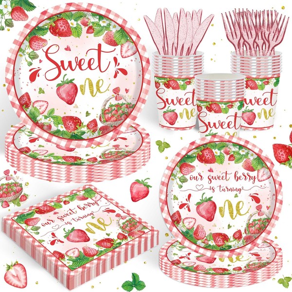Rejoice Bunny 120PCS Strawberry Themed Supplies for Girls Kids Sweet